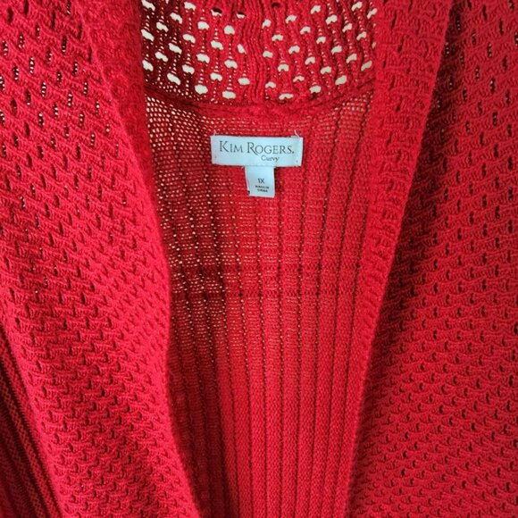 Kim Rogers Knitted Curvy Cardigan Full Sleeve Sweater 1X - Picture 2 of 3